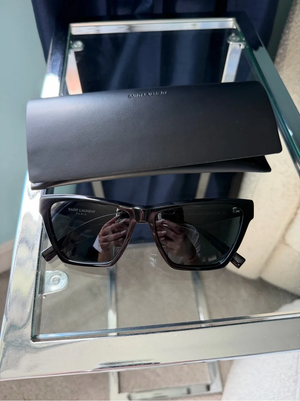 YSL RECTANGULAR CAT-EYE SUNGLASSES WITH ACETATE FRAMES AND NYLON LENSE - SL M103